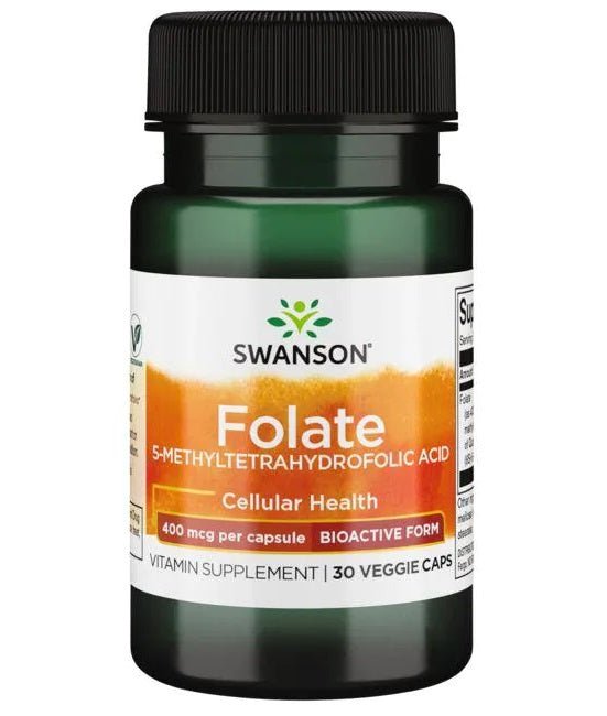 Folate (5 - Methyltetrahydrofolic Acid), 400mcg - 30 vcaps - VitaeSupps