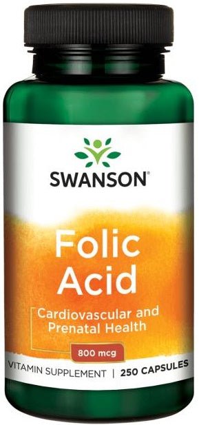 Folic Acid, 800mcg - 250 caps - VitaeSupps