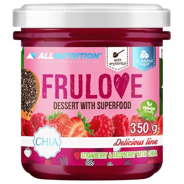 Frulove Dessert with Superfood, Strawberry & Raspberry with Chia - 350 grams - VitaeSupps