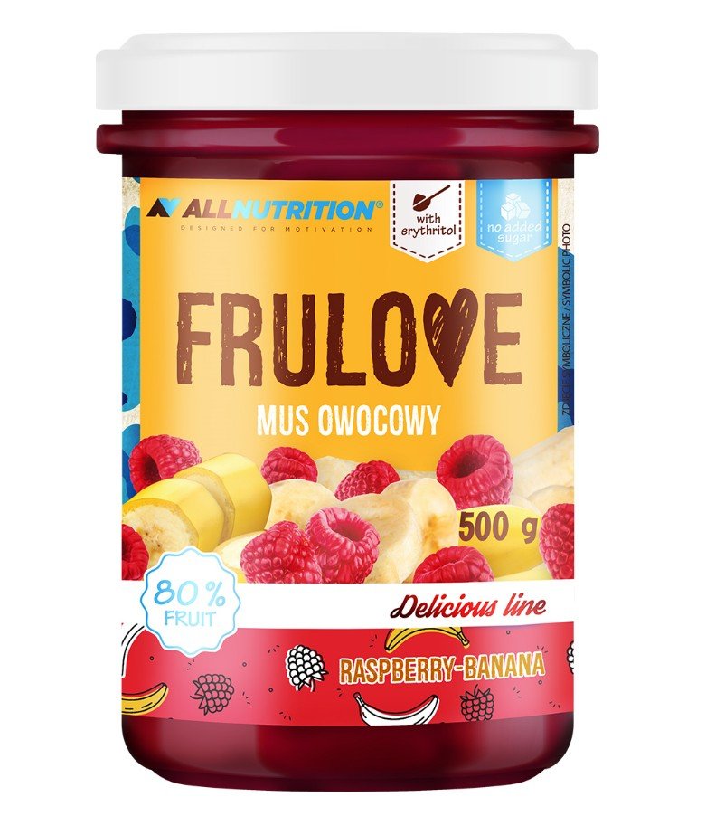 Frulove Mousse, Raspberry - Banana - 500 grams - VitaeSupps