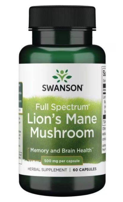 Full Spectrum Lion's Mane Mushroom, 500mg - 60 caps - VitaeSupps