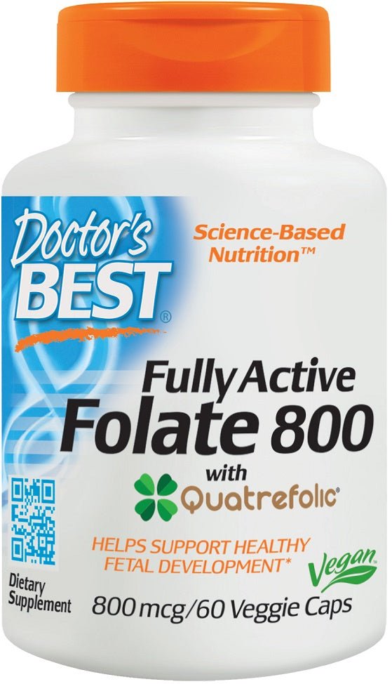 Fully Active Folate 800 with Quatrefolic, 800mcg - 60 vcaps - VitaeSupps