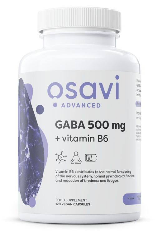 GABA 500mg + Vitamin B6 - 120 vcaps - VitaeSupps