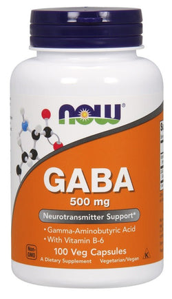 GABA with Vitamin B6, 500mg - 100 vcaps - VitaeSupps