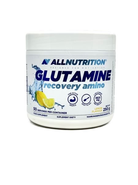 Glutamine Recovery Amino, Lemon - 250 grams - VitaeSupps
