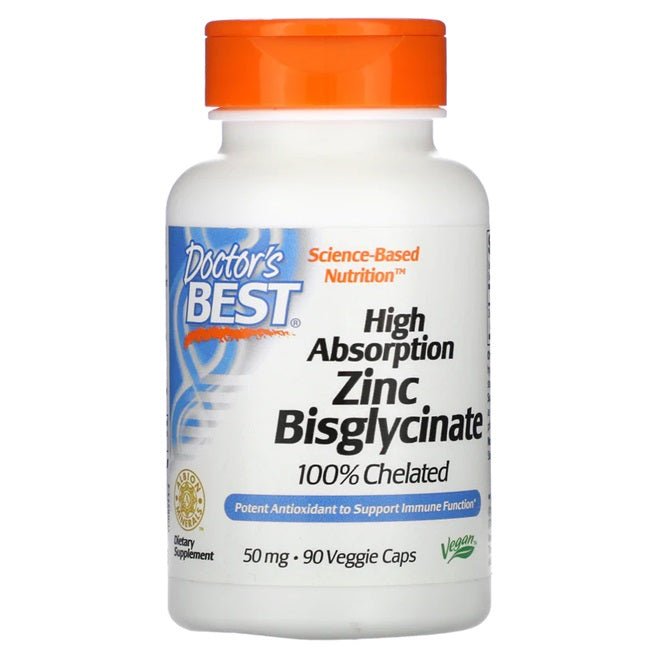 High Absorption Zinc Bisglycinate, 50mg - 90 vcaps - VitaeSupps