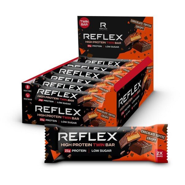 High Protein Twin Bar, Chocolate Toffee Crispy - 12 x 60g - VitaeSupps