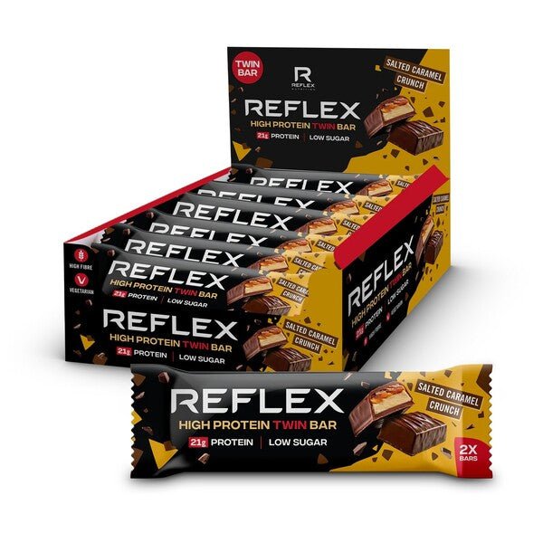 High Protein Twin Bar, Salted Caramel Crunch - 12 x 60g - VitaeSupps
