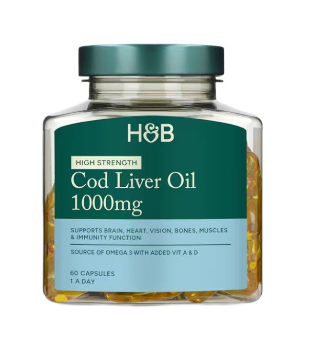 High Strength Cod Liver Oil, 1000mg - 60 caps - VitaeSupps