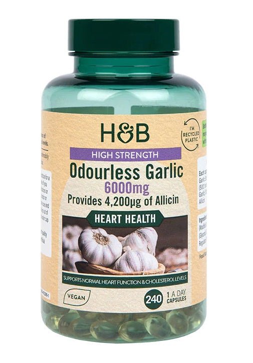 High Strength Odourless Garlic, 6000mg - 240 caps - VitaeSupps