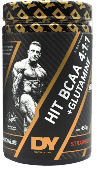HIT BCAA 4:1:1 + Glutamine, Strawberry - 450 grams - VitaeSupps