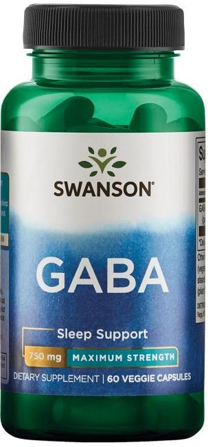 GABA, 750mg Maximum Strength - 60 vcaps