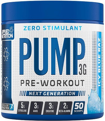 Pump 3G Pre-Workout (Zero Stimulant), Icy Blue Raz - 375 grams