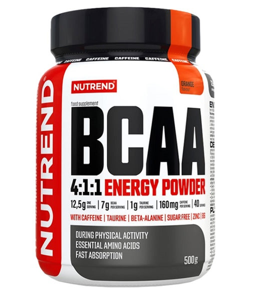 BCAA 4:1:1 Energy Powder, Orange - 500 grams