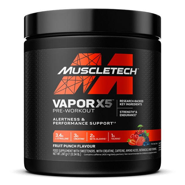 Vapor X5 Pre-Workout, Fruit Punch - 247 grams