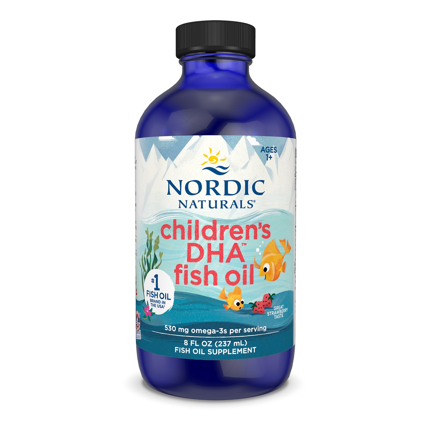 Children's DHA, 530mg Omega-3 Strawberry - 237 ml.