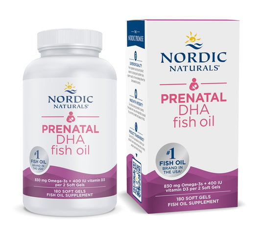 Prenatal DHA, 830mg Omega-3 + 400 IU D3 Unflavored - 180 softgels