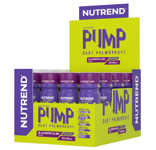 Pump Shot Pre-Workout, Blackberry & Lime - 20 x 60 ml.