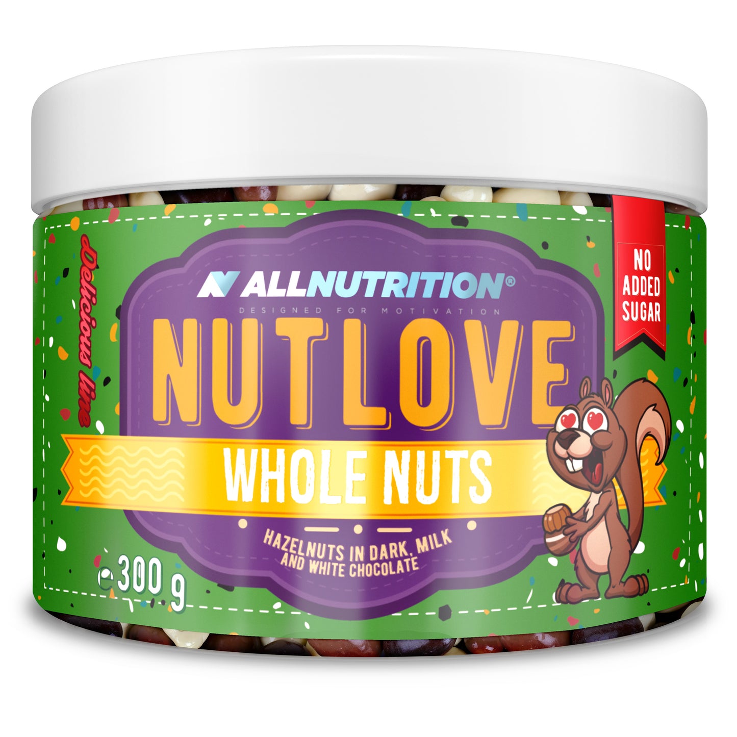 Nutlove Whole Nuts, Hazelnuts in Dark, Milk and White Chocolate - 300 grams