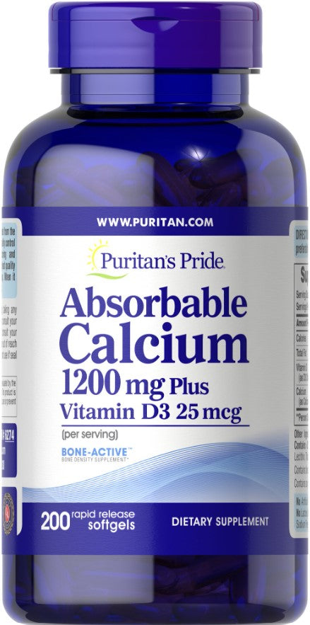 Absorbable Calcium + Vitamin D3 - 200 softgels