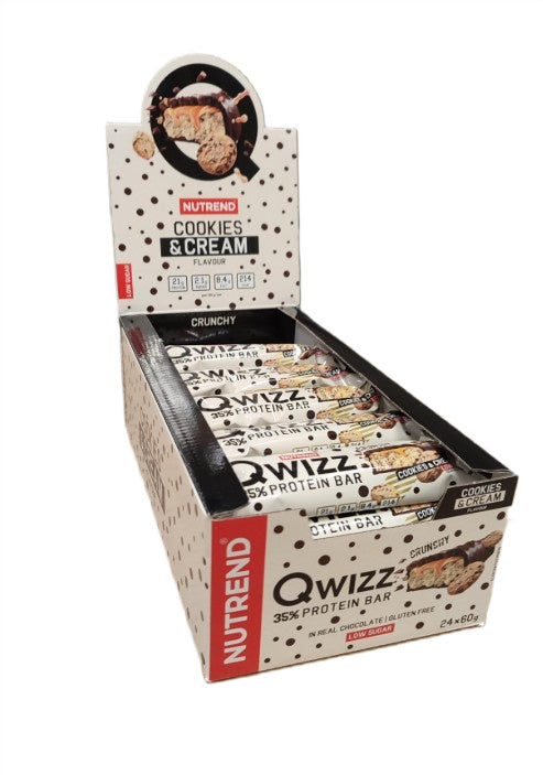 Qwizz 35% Protein Bar, Cookies & Cream - 24 x 60g