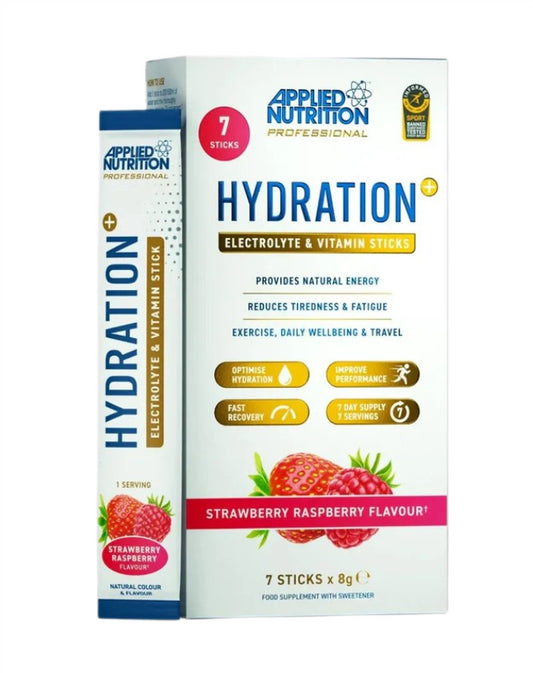 Hydration + Electrolyte & Vitamin Powder Stick Packs, Strawberry Raspberry - 7 x 8g