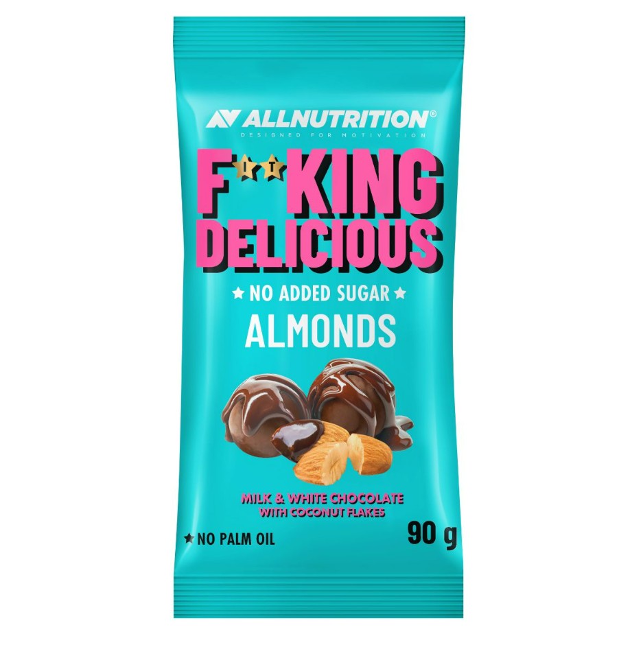 Fitking Delicious Almonds, Milk & White Chocolate with Coconut Flakes - 90 grams