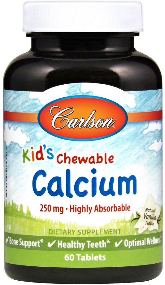 Kid's Chewable Calcium, 250mg Natural Vanilla - 60 tablets - VitaeSupps