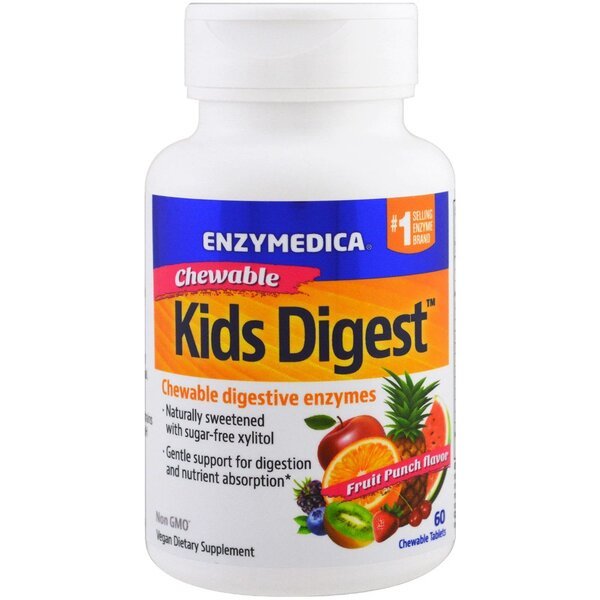 Kids Digest, Fruit Punch - 60 chewables - VitaeSupps