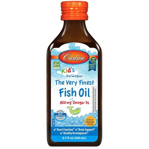 Kid's The Very Finest Fish Oil, 800mg Natural Orange - 200 ml. - VitaeSupps