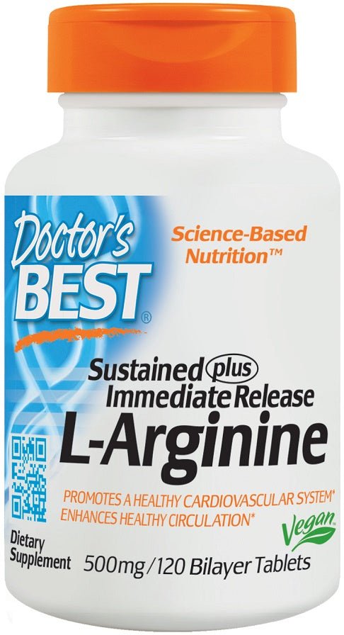 L - Arginine - Sustained + Immediate Release, 500mg - 120 tablets - VitaeSupps