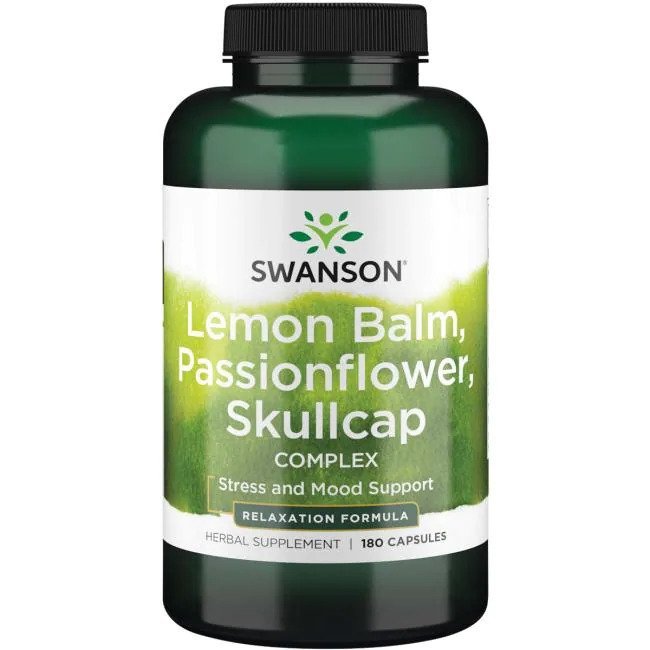 Lemon Balm, Passionflower, Skullcap Complex - 180 caps - VitaeSupps