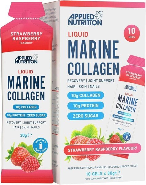 Liquid Marine Collagen, Strawberry Raspberry - 10 x 30g - VitaeSupps