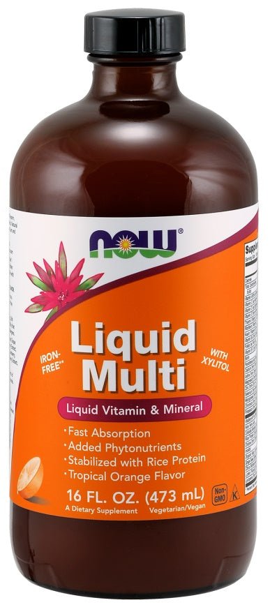 Liquid Multi, Tropical Orange (Iron Free) - 473 ml. - VitaeSupps