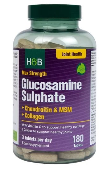 Max Strength Glucosamine Sulphate + Chondroitin & MSM + Collagen - 180 tablets - VitaeSupps