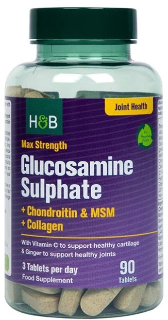 Max Strength Glucosamine Sulphate + Chondroitin & MSM + Collagen - 90 tablets - VitaeSupps