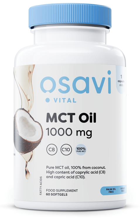 MCT Oil, 1000mg - 60 softgels - VitaeSupps