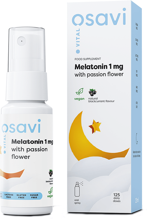 Melatonin with Passion Flower Oral Spray, 1mg (Blackcurrant) - 25 ml. - VitaeSupps