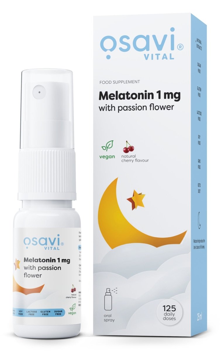Melatonin with Passion Flower Oral Spray, 1mg (Cherry) - 25 ml. - VitaeSupps
