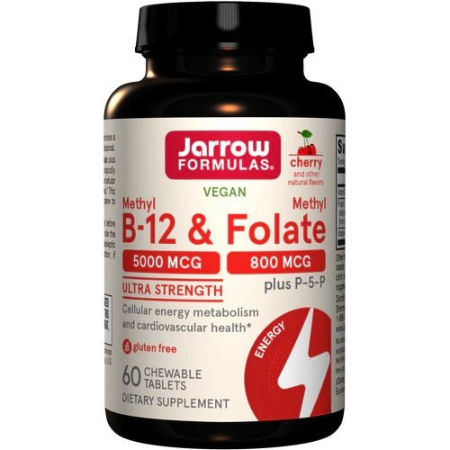 Methyl B - 12 & Methyl Folate, Cherry - 60 chewable tabs - VitaeSupps