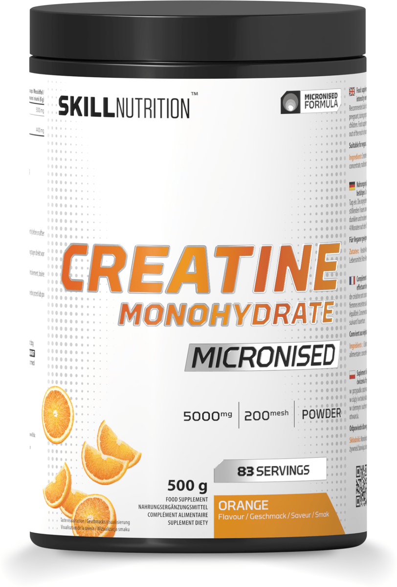 Micronised Creatine Monohydrate Flavoured, Orange - 500 grams - VitaeSupps
