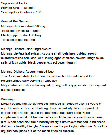 Moringa Oleifera - 100 caps - VitaeSupps