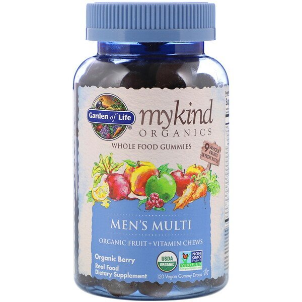 Mykind Men's Multi Gummies, Berry - 120 vegan gummy drops - VitaeSupps