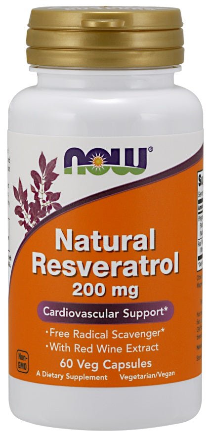 Natural Resveratrol with Red Wine Extract, 200mg - 60 vcaps - VitaeSupps