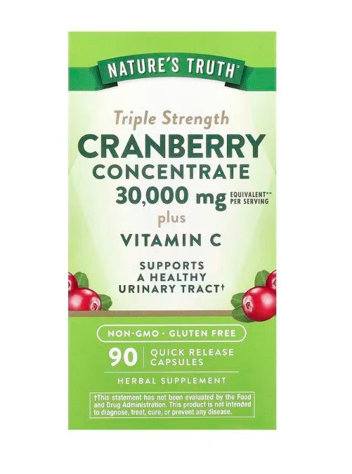 Nature's Truth Tripple Strength Cranberry Concentrate plus Vitamin C - 90 caps - VitaeSupps