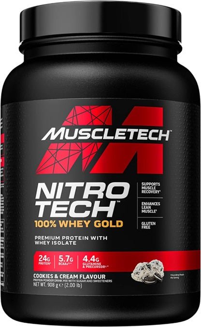 Nitro - Tech 100% Whey Gold, Cookies & Cream (EAN 631656260076) - 908 grams - VitaeSupps
