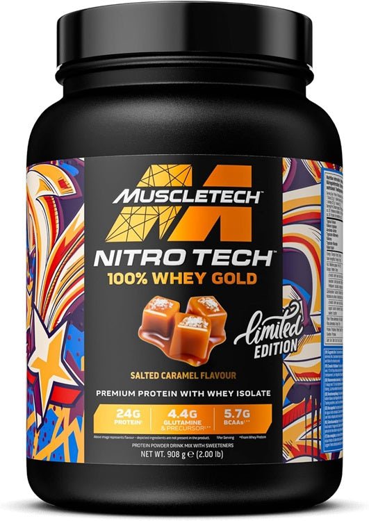 Nitro - Tech 100% Whey Gold, Salted Caramel - 908 grams - VitaeSupps