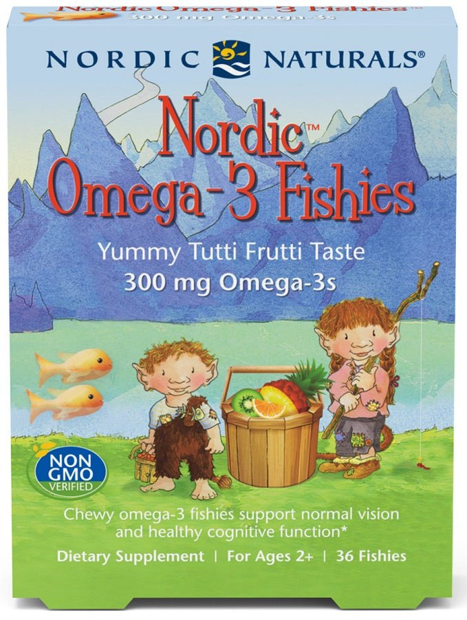 Nordic Omega - 3 Fishies, 300mg Yummy Tutti Frutti Taste - 36 fishies - VitaeSupps
