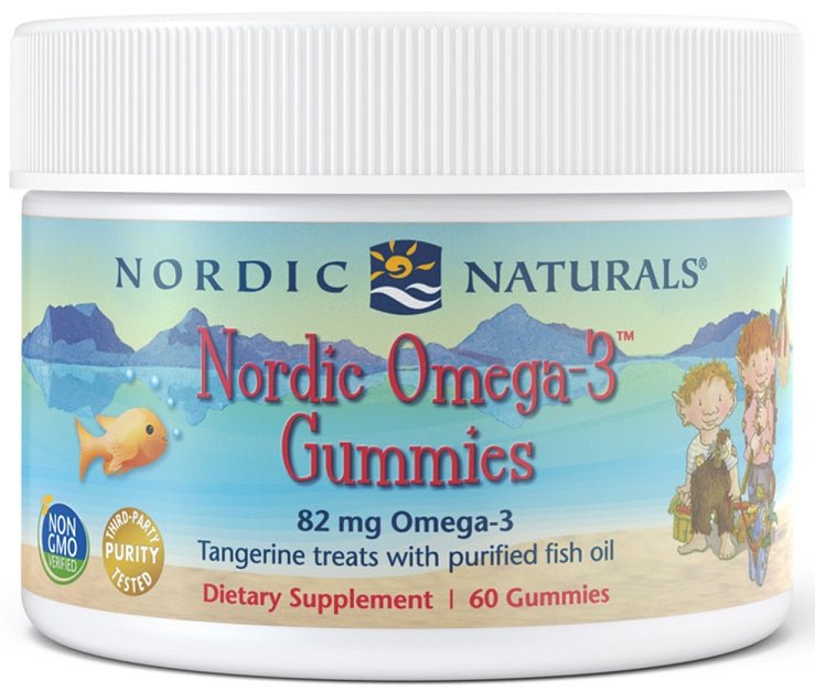 Nordic Omega - 3 Gummies, 82mg Tangerine Treats - 60 gummies - VitaeSupps