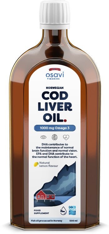 Norwegian Cod Liver Oil, 1000mg Omega 3 (Lemon) - 500 ml. - VitaeSupps